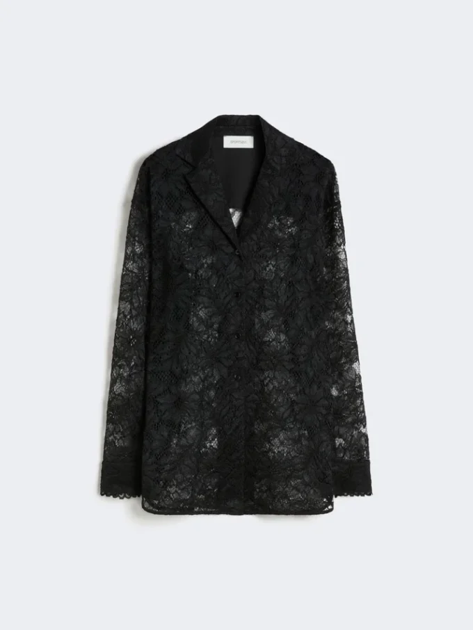 Blumen-Spitzenjacke, schwarz Blumen-Spitzenjacke, schwarz