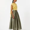 Bluse aus Ramie-Canvas, leuchtend gelb