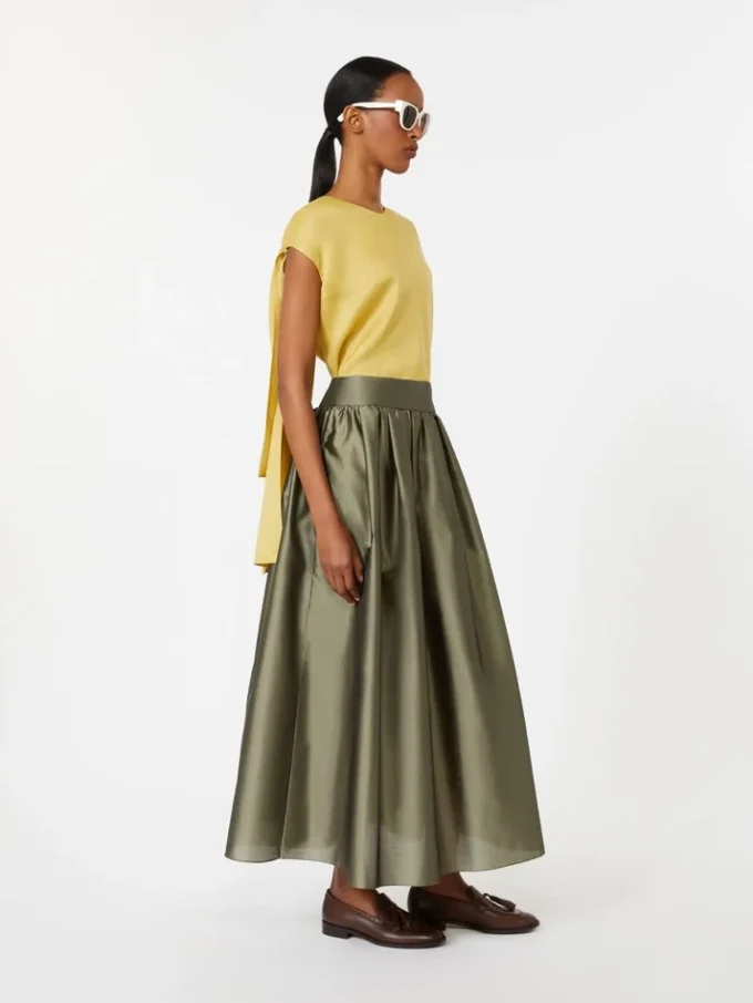 Bluse aus Ramie-Canvas, leuchtend gelb