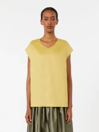 Bluse aus Ramie-Canvas, leuchtend gelb