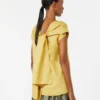 Bluse aus Ramie-Canvas, leuchtend gelb