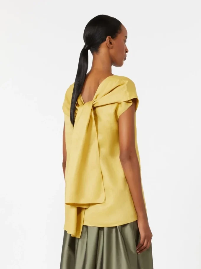 Bluse aus Ramie-Canvas, leuchtend gelb