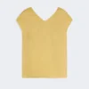 Bluse aus Ramie-Canvas, leuchtend gelb