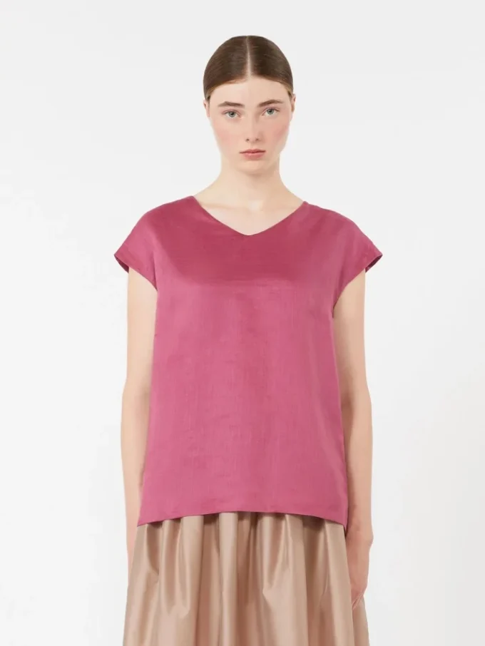 Bluse aus Ramie-Canvas, zyklamenfarben Bluse aus Ramie-Canvas, zyklamenfarben