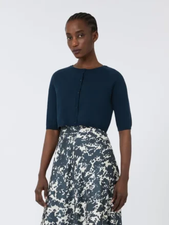 Bolero aus Baumwollgarn, ultramarinblau