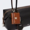 Bowler-Tasche aus Naturleder, schwarz Bowler-Tasche aus Naturleder, schwarz