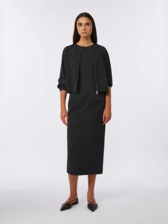 Boxy-Jacke aus Viskose-Jersey, schwarz