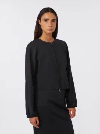 Boxy-Jacke aus Viskose-Jersey, schwarz