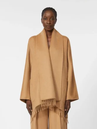 Camelfarbener Cardigan-Mantel, camel