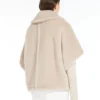 Cape aus Alpaka- und Woll-Teddy-Stoff, beige Cape aus Alpaka- und Woll-Teddy-Stoff, beige