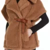 Cape aus Teddy-Stoff, kamelfarben Cape aus Teddy-Stoff, kamelfarben