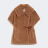 Cape aus Teddy-Stoff, kamelfarben Cape aus Teddy-Stoff, kamelfarben