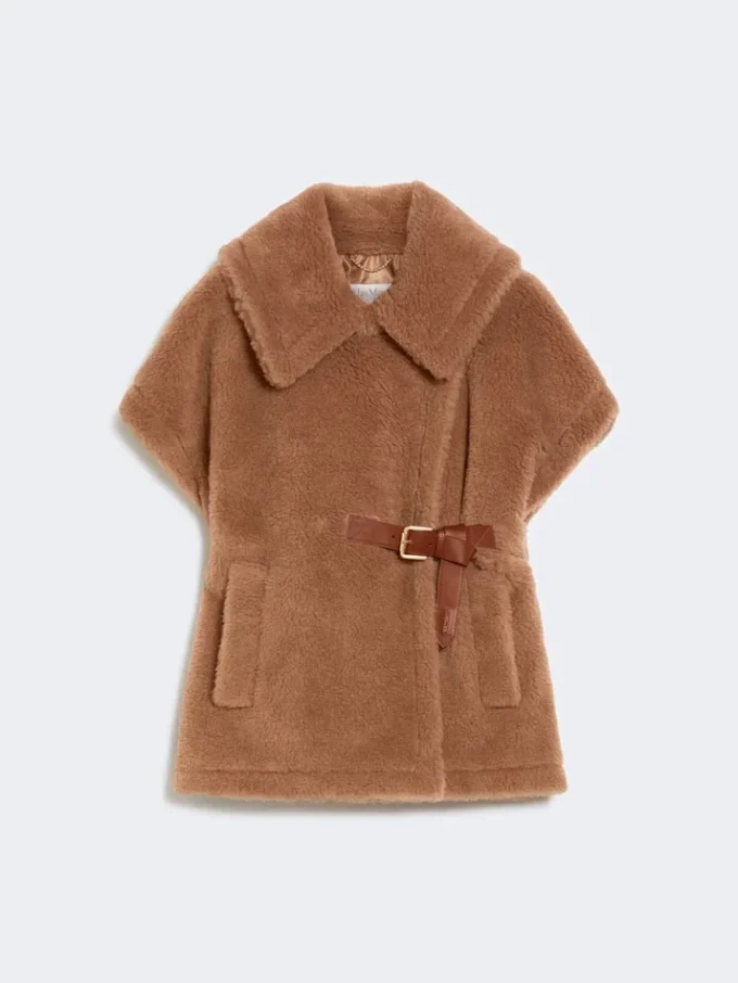Cape aus Teddy-Stoff, kamelfarben Cape aus Teddy-Stoff, kamelfarben