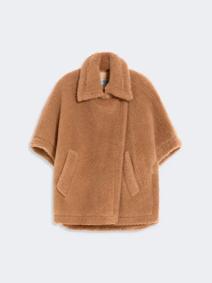Cape aus Teddy-Stoff, kamelfarben Cape aus Teddy-Stoff, kamelfarben