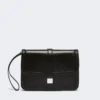 Clutch aus glattem Leder, schwarz Clutch aus glattem Leder, schwarz