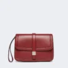 Clutch aus Glattleder, bordeauxrot Clutch aus Glattleder, bordeauxrot