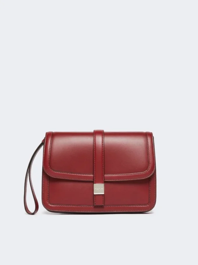 Clutch aus Glattleder, bordeauxrot Clutch aus Glattleder, bordeauxrot