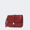 Clutch aus Glattleder, bordeauxrot Clutch aus Glattleder, bordeauxrot