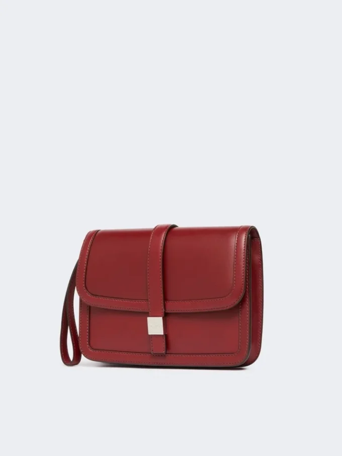 Clutch aus Glattleder, bordeauxrot Clutch aus Glattleder, bordeauxrot
