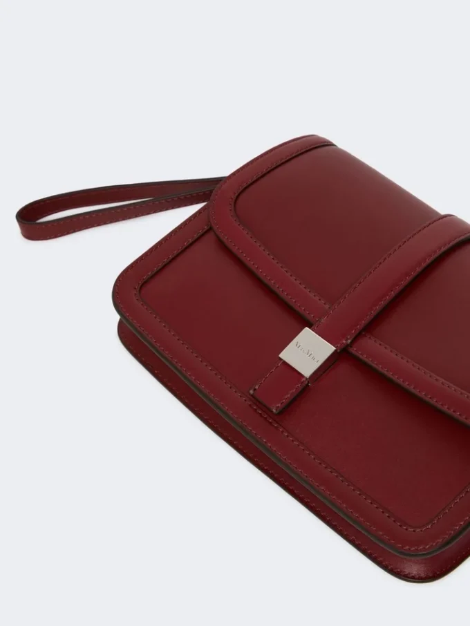 Clutch aus Glattleder, bordeauxrot Clutch aus Glattleder, bordeauxrot