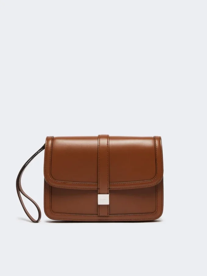Clutch aus Glattleder, tabakfarben Clutch aus Glattleder, tabakfarben