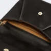 Clutch aus Viskose und Seidensatin, schwarz Clutch aus Viskose und Seidensatin, schwarz