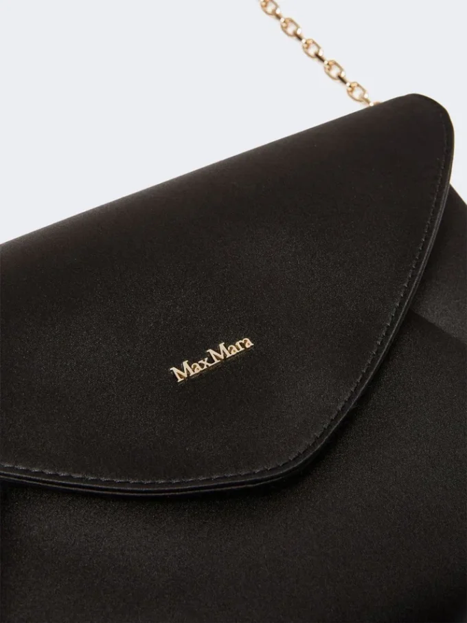 Clutch aus Viskose und Seidensatin, schwarz Clutch aus Viskose und Seidensatin, schwarz
