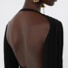 Crop-Top aus Stretch-Viskose, schwarz Crop-Top aus Stretch-Viskose, schwarz
