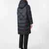 Daunenjacke aus schillerndem, wasserabweisendem Stoff, schwarz
