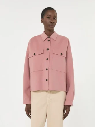 Doppelseitige Jacke aus Wollmischung, Antikrosa