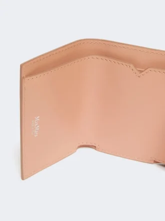 Dreifach gefaltete Geldbörse aus Leder, rosa