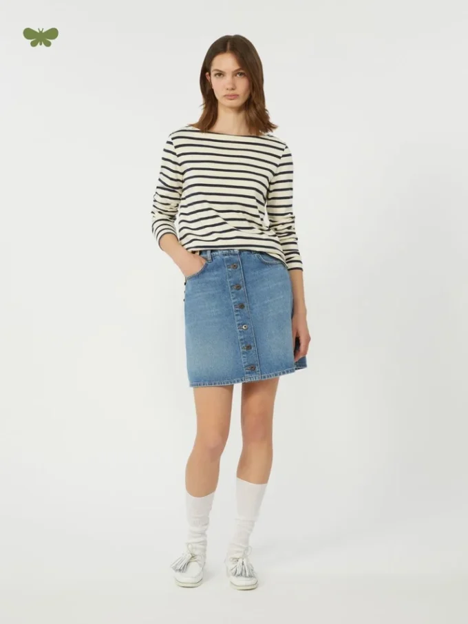 Echter Denim-Minirock, marineblau Echter Denim-Minirock, marineblau