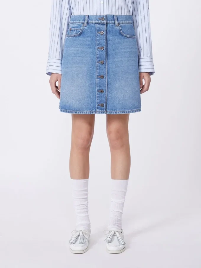 Echter Denim-Minirock, marineblau Echter Denim-Minirock, marineblau