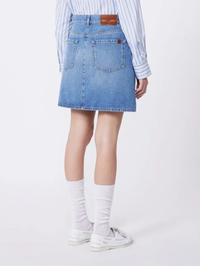 Echter Denim-Minirock, marineblau Echter Denim-Minirock, marineblau