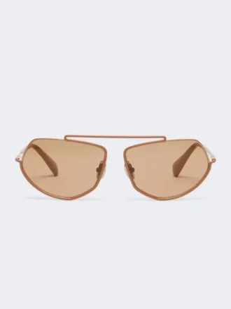 Eckige Sonnenbrille, kamelfarben