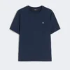 Einfaches T-Shirt aus Baumwolle, marineblau Einfaches T-Shirt aus Baumwolle, marineblau