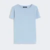 Einfaches T-Shirt aus Baumwolljersey, hellblau Einfaches T-Shirt aus Baumwolljersey, hellblau