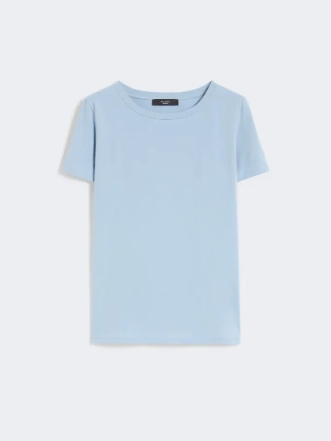 Einfaches T-Shirt aus Baumwolljersey, hellblau Einfaches T-Shirt aus Baumwolljersey, hellblau