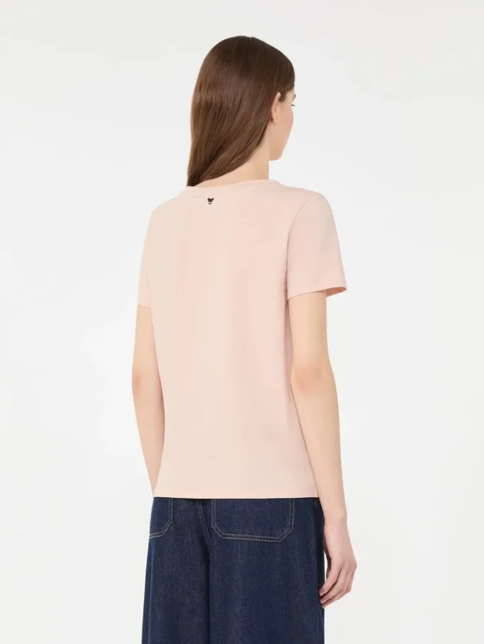Einfaches T-Shirt aus Baumwolljersey, rosa Einfaches T-Shirt aus Baumwolljersey, rosa