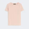 Einfaches T-Shirt aus Baumwolljersey, rosa Einfaches T-Shirt aus Baumwolljersey, rosa