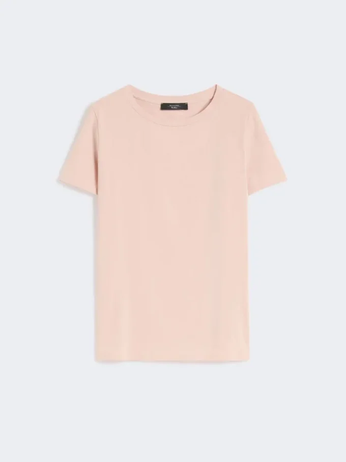 Einfaches T-Shirt aus Baumwolljersey, rosa Einfaches T-Shirt aus Baumwolljersey, rosa