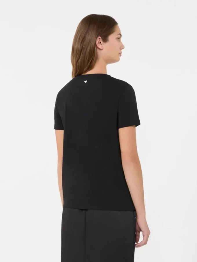 Einfaches T-Shirt aus Baumwolljersey, schwarz Einfaches T-Shirt aus Baumwolljersey, schwarz