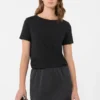 Einfaches T-Shirt aus Baumwolljersey, schwarz Einfaches T-Shirt aus Baumwolljersey, schwarz