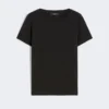 Einfaches T-Shirt aus Baumwolljersey, schwarz Einfaches T-Shirt aus Baumwolljersey, schwarz