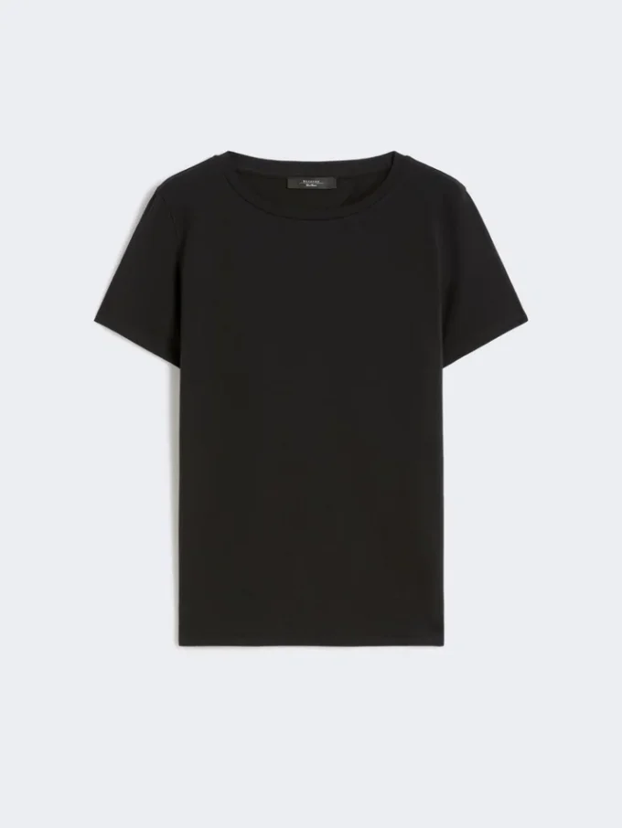 Einfaches T-Shirt aus Baumwolljersey, schwarz Einfaches T-Shirt aus Baumwolljersey, schwarz