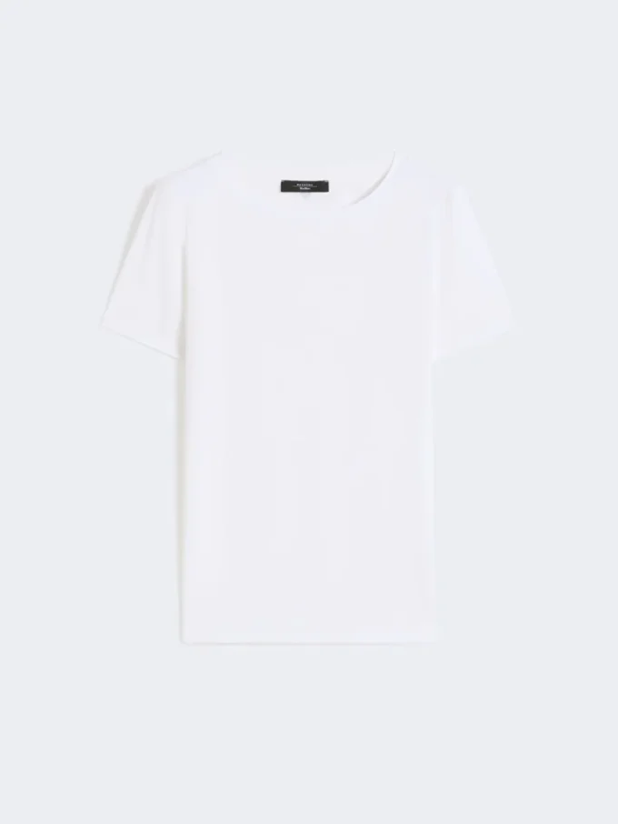 Einfaches T-Shirt aus Baumwolljersey, weiß Einfaches T-Shirt aus Baumwolljersey, weiß