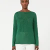 Einfarbiger Pullover aus Leinen, grün Einfarbiger Pullover aus Leinen, grün