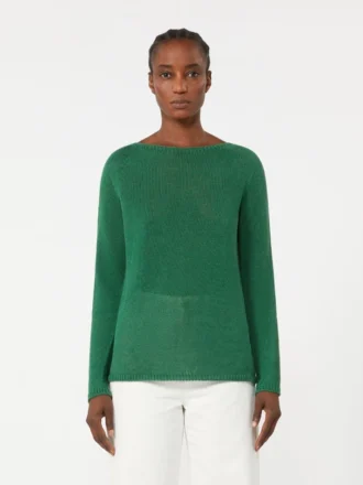 Einfarbiger Pullover aus Leinen, grün