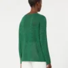 Einfarbiger Pullover aus Leinen, grün Einfarbiger Pullover aus Leinen, grün
