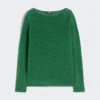 Einfarbiger Pullover aus Leinen, grün Einfarbiger Pullover aus Leinen, grün